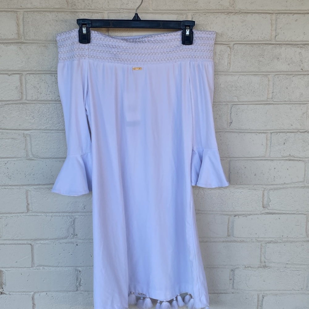 NWT Cabana Life White Embroidered Off The Shoulder Dress S - Picture 7 of 10
